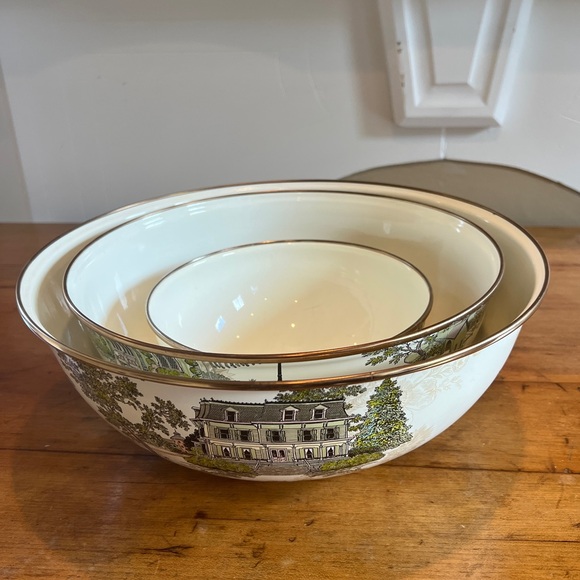 Mackenzie Childs Aurora Pattern Bowls Set of 3 - Picture 2 of 13